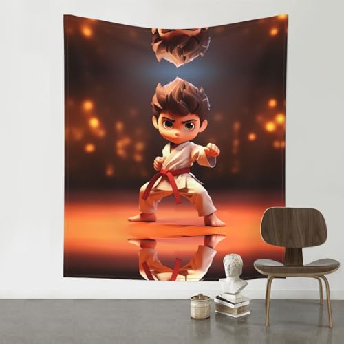 Tapisserie karaté BROLEO 152x129 cm de décoration suspendue pour chambre