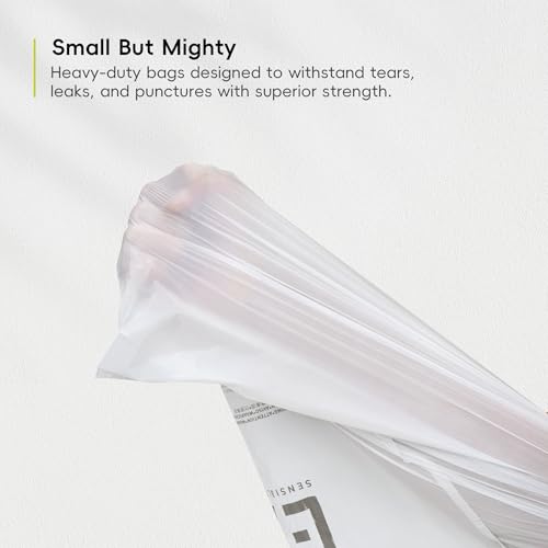 Image of EKO 1.6 Gallon / 3-6 Liter, 80 Count Small Drawstring Trash Bags, Extra-Strong Unscented Garbage Bags, Easy-Dispense Roll for Kitchen & Household Use, Resists Tears, Leaks and Punctures, Code A, White