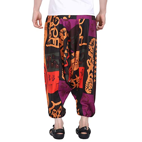 Image of Whitewhale Men's Cotton Solid Harem Pants Yoga Trousers Hippie Pant