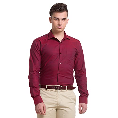 Image of Park Avenue Men's Pure Cotton Structure Pattern Slim Fit Semi Cutaway Collar Full Sleeve Ceremonial Shirt