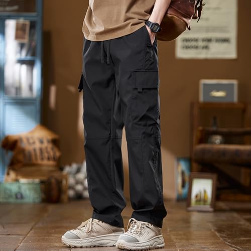 XYXIONGMAO Men's Multi Pocket Black Hip Hop Loose Baggy Casual Tactical Pants Streetwear Sweatpants Techwear Cargo Pants2