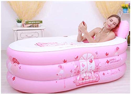 AWJ inflatable pool Inflatable Bathtub Adult/child Foldable Portable Plastic Double Drain Thickening Bath Tub Independent Three Layers