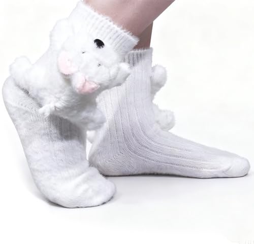 Image of Sloth Socks for Women, Cute 3D Fuzzy Socks, Christmas Stocking Stuffers