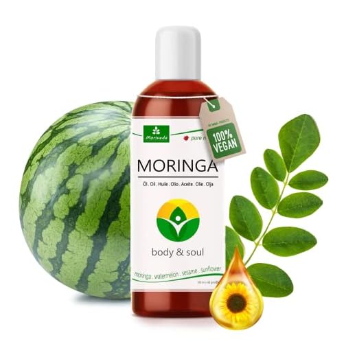 MoriVeda Moringa Cuerpo y Alma, 100ml, mezcla de aceites de moringa, sandía, sésamo y girasol de primera calidad prensados en frío.