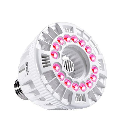 SANSI Flowering LED Grow Light Bulb, Ceramic Plant Light, Hydroponics Growing Light Bulbs, Indoor Farming, Greenhouses (15W, E26 Socket, 16 LED Chips)
