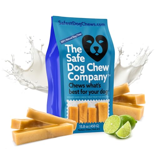 The safest 100% Natural Cheese Chews - Medium (Pack of 6) - NO Chunks NO preservatives NO Bad Smell Great Teeth Cleaner Super Long-Lasting for Medium Dogs