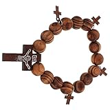 Bracciale con perline: il bracciale è finemente realizzato con dettagli squisiti e la decorazione a croce aggiunge e fascino.