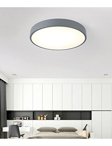Luz de Techo Simplificada Lámpara de Techo LED Para el Dormitorio Redondas Ceiling Light 18W Cold White Gris