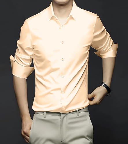 Image of CVC Mens Satin Regular Fit Formal Shirt.