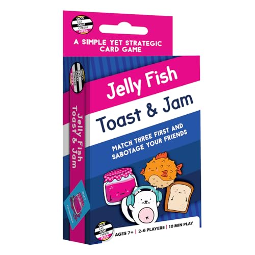 Jelly Fish Toast & Jam Wildly Entertaining Strategy Card Game for Family and Group Game Night | Easy to Learn and Play with 10 Minute Rounds | Fun for Kids Teens Adults and Families | 2 - 6 Players
