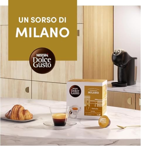 Image of Nescafe Dolce Gusto Espresso Milano Coffee (16 Pods) 112g Box By COUGAR | Delicate & Smooth Espresso | Intensity 7 | Italian Inspired Blend | Compatible with Dolce Gusto Machines - (Imported-UK)