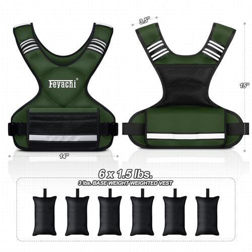 Image of Feyachi Adjustable Weighted Vest - 3-12 lbs /12-20 lbs /20-32 lbs X Type Weight Vest with Reflective Stripe Ideal for Running Workout and Training