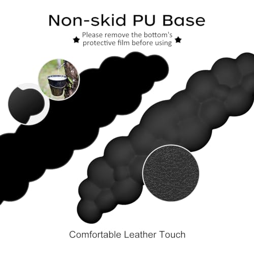 Image of JIKIOU Upgrade Leather Cloud Wrist Rest for Keyboard and Mouse & Cup Pad | Wish Gift-Cute Cloud Shape, Comfortable and don't Irritate to Skin, Non-Slip PU Base,Soft Memory Foam filled for Pain Relief