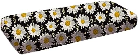 ACOZUHSE Cushion Covers for Sofa, Daisy Floral Printed Seat Cushion Protector, Stylish and Stretchy Furniture Slipcovers with Elastic Bottom for Sectional Sofas