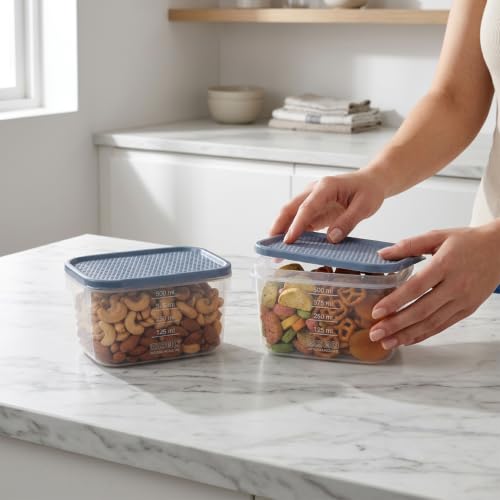 Image of All Time Polka Food Storage Containers 500 ml Each | Set of 2 | BPA Free Plastic Airtight Kitchen Boxes for Refrigerator, Fruits, Vegetables, Snacks & Pantry | Lilac /Turquoise /Yellow (411 X 2)