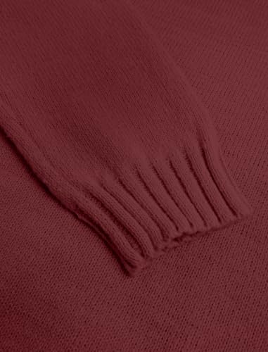 Image of ZAFUL Crew Neck Cozy Long Sleeves Casual Knit Pullover Sweater for Women | Classic Vintage American Style, Ribbed Collar and Cuff, Relaxed Fit, Cozy Chunky Knitwear Jumper