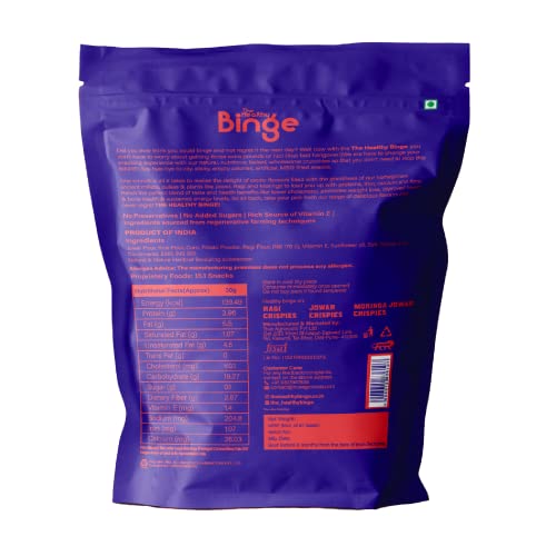 Image of The Healthy Binge Ragi Baked Chips Cajun Spice - Healthy Snacks | Baked Snacks | No Palm Oil | Protein Rich | Healthy Snacks for Kids and Adults 40g (Pack of 12)