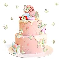 ZHIHUI 30 Stück Schmetterling Kuchendekoration – Rosa, Lila, Bunt, Gemischte Größen 4-7 Cm, Mit Klebepunkten
