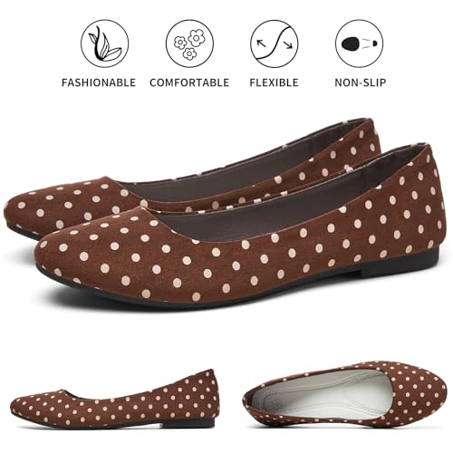 Image of Hash Bubbie Women's Flats Shoes Ballet Flats Dress Shoes Comfortable PU Leather Slip on Shoes for Women