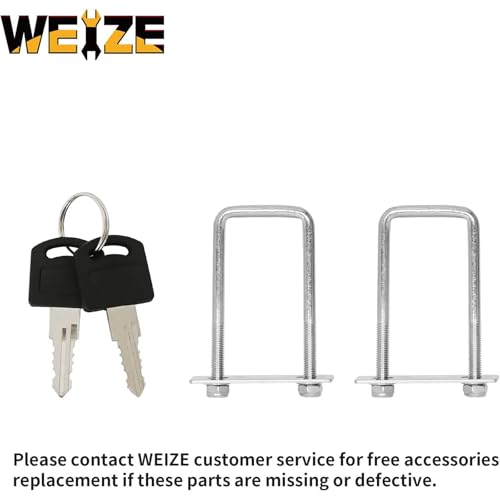 WEIZE Trailer Tongue Box, 2.31cu.ft. Trailer Tool Box, Black Steel, 35x12.2x11.8inch, 1 Pack