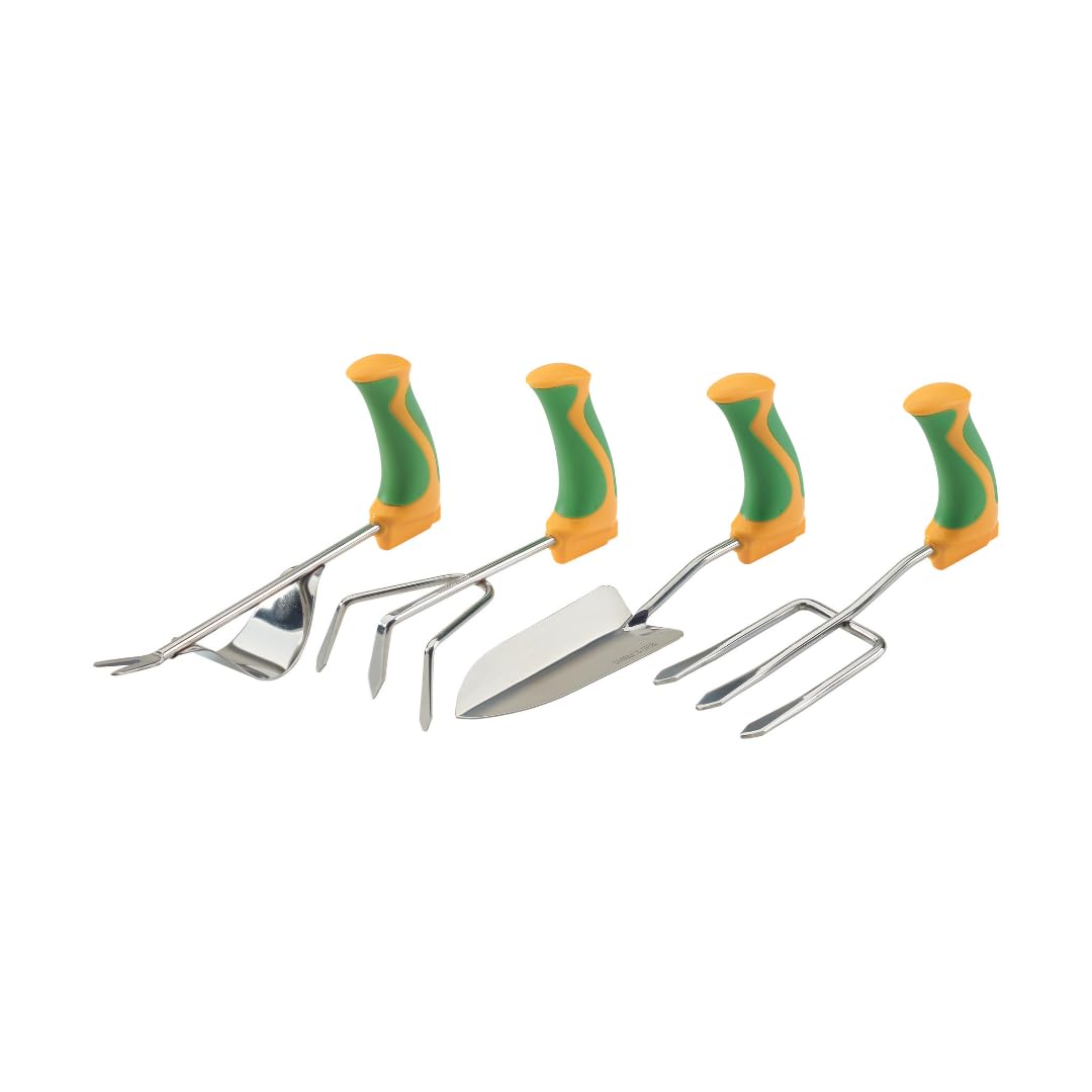 Easi-Grip® - Attrezzo da giardino ergonomico per persone con difficoltà che desiderano lavorare in giardino, in diverse versioni e lunghezze, giardinaggio, aiuola rialzata (corto, set)