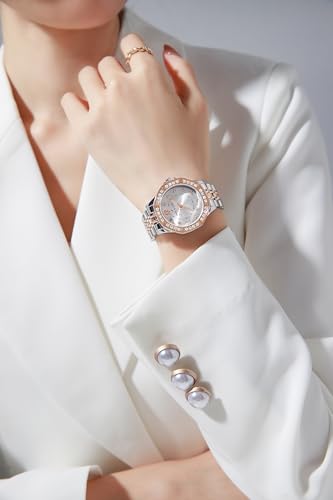 Image of Daniel Hechter Paris Vendome Collection Analog Watch for Women with Round Dial, Crystal Studded Bezel, Crystal Accents and Stainless Steel Strap - DHW2009