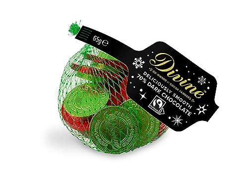 Divine 70 Percent Dark Chocolate Coins, 65g