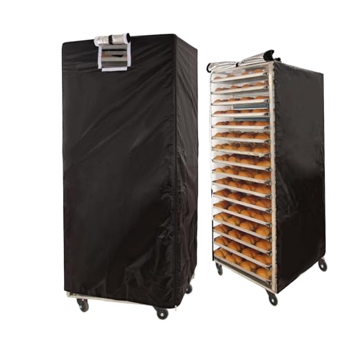 Brotregal-Abdeckung,Pfannenständerabdeckung mit Reißverschluss,Wasser- und Staubdichte Brötchenständerabdeckung,Bäckerei-Einzelständerabdeckungen.Geeignet für 20 Etagenbackständer (72CMx59CMx163CM)