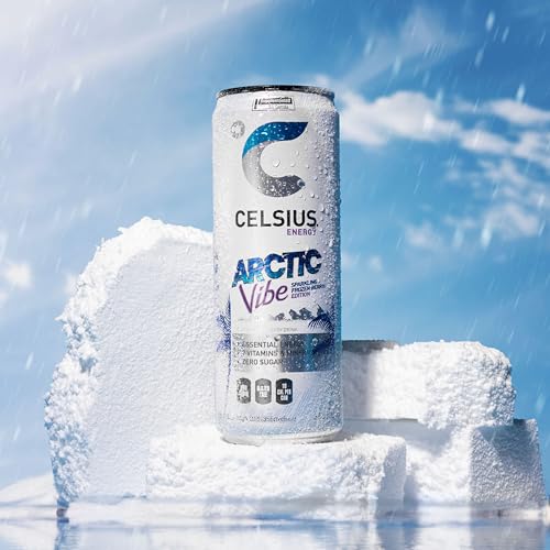 CELSIUS Essential Energy Drink 12 Fl Oz, Arctic Vibe Sparkling Frozen Berry Edition (Pack of 12)