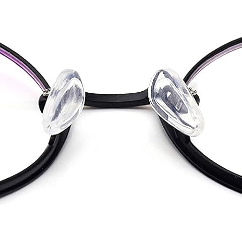 20Pairs 15mm/0.59inch Transparent Drop Shape Silicone Air Chamber Eyewear Nose Pads Anti-slip Screw-in Type Cushions for Eyeglasses Spectacles Cover