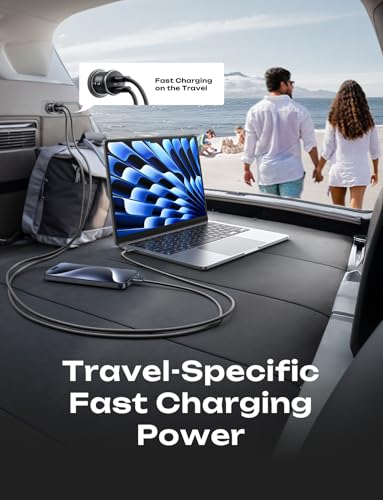 Image of LISEN 90W USB C Car Charger USB C Fast Charge, 45W PD&QC 3.0 Fast Car Charger for iPhone 17 Pro Max 16 15 Pro, Cigarette Lighter USB Charger Adapter for Samsung S26 S25, Android [Metal&Mini] Sockets