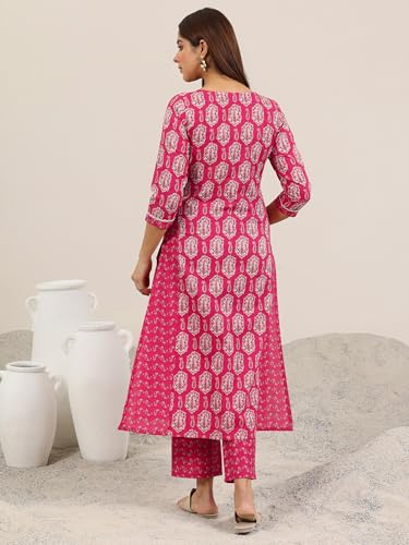 Image of Libas Printed Cotton Straight Kurta with Trouser