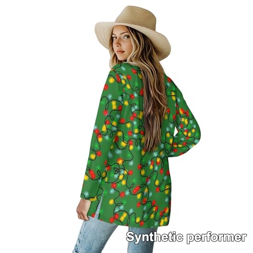 Image of Fall Maple Leaf Cardigan Sweaters for Women Long Sleeve Cardigan Soft Drape Open Front Dusters V-Neck Jackets Dressy
