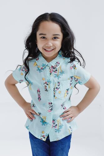 Image of Disney Lilo & Stitch Minnie Mouse Hawaiian Button Down Shirt Infant to Big Kid Sizes (18 Months - 18-20)