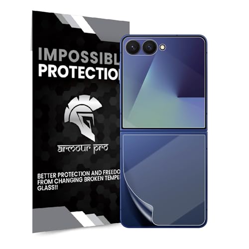 Image of ArmourPro Back Screen Protector for Samsung Galaxy Z Flip 7, Premium Ultra Thin TPU Back Membrane Guard, Bubble-Free, Edge to Edge Coverage, Fingerprint Friendly | Crystal Clear, 1 Pack