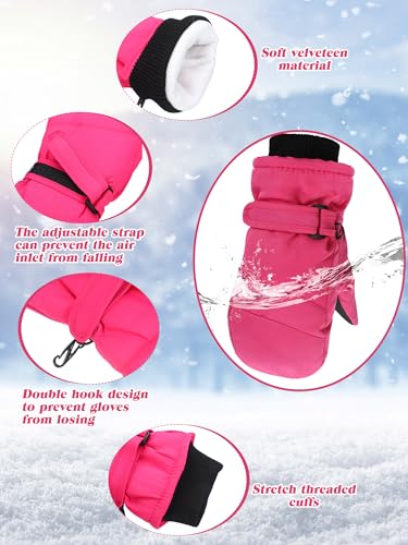 Image of SATINIOR Kids Snow Mittens Waterproof Winter Ski Gloves Warm Thicken Snow Gloves for Girls Boys