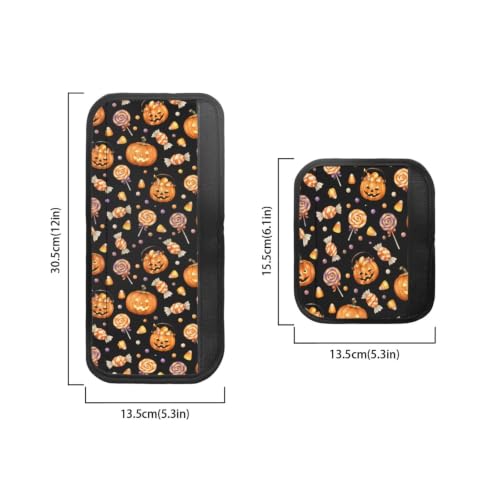 Image of Fridge Door Handle Covers Set of 6 Kitchen Appliance Decor Handles Glove Anti-Slip Protectors Washable Refrigerator Accessories for Halloween, Pumpkin Candy Print Black