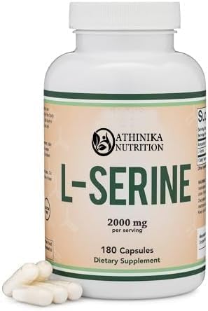 l-serine capsules (third party tested) - 2,000mg servings used in clinical study, 180 count, 500mg per capsule (l serine amino acid for serotonin production and brain support)