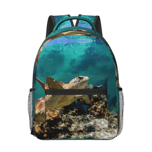 Sac à dos Sea Turtle1 noir taille unique pour ordinateur portable et voyage en avion