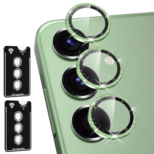 Protection objectif Samsung S24 lot de 2 anneaux métal vert