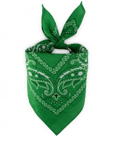 Superbe bandana vert foncé carré 100% coton motif cachemire pirate pour le sport Cover