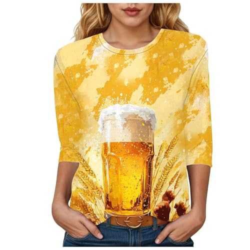 T-shirt fête de la bière femme élégant avec motif imprimé haut de gamme
