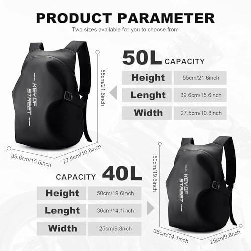 HYC00 Mochilas de Motocicleta para Hombres, Mochila Impermeable para Casco, Accesorios de Motocicleta, Bolsas para Laptop, Mochilas de Viaje, Bolsas Escolares para Estudiantes - imagen 3