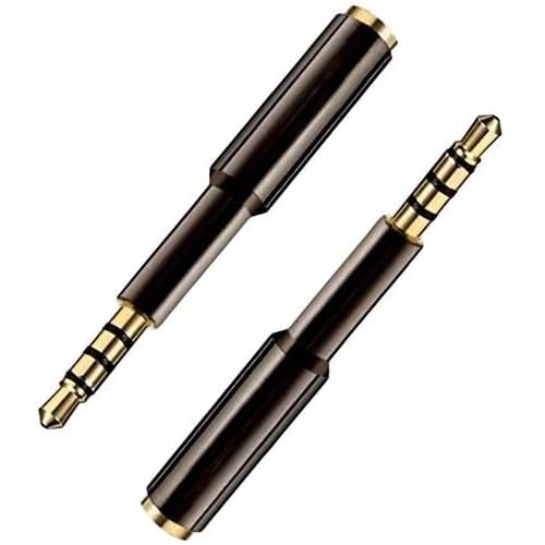Josi Minea 3.5mm Audio Jack Extender Headphone Adapter with Gold Plated 4-Pole Connectors (3 Ring Jack) for Apple iPhone 6/6S/6+/5S/5 iPad Samsung Galaxy S6/S5/S4 Note 4/3 & Most Smartphones & Tablets