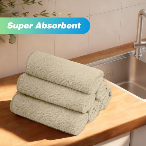 Image of HOMEXCEL Brown Microfiber Cleaning Cloth, 24 Pack Absorbent Cleaning Rags, Lint-Free, Streak-Free Cleaning Towels for Car Kitchen House, 12 inchX11 inch