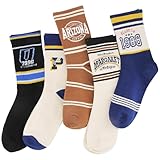 [Shinn Tinn Socks] 靴下メンズ ファンキー ファッションストリートソックス カラフル 面白いクルー HipPopソックス 綿 通学 スポーツ スケートボード バスケットボール, 5足組, 25-28cm (JP, 数字サイズ, 27.5 cm, 28.0 cm, レギュラー, Long, 1)