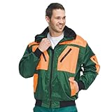 2 Seitentaschen securesse Pilotenjacke 4 in 1-Funktion, forstgrün/orange, Größe XXL