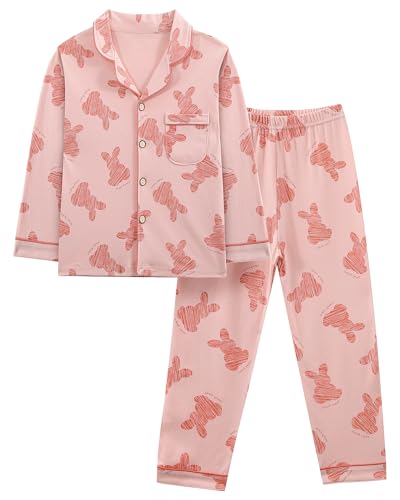 Image of KAKU NANU Girls Pyjamas Set Toddler Childrens Pjs for Kids Cotton 5 6 Years Hot Pink