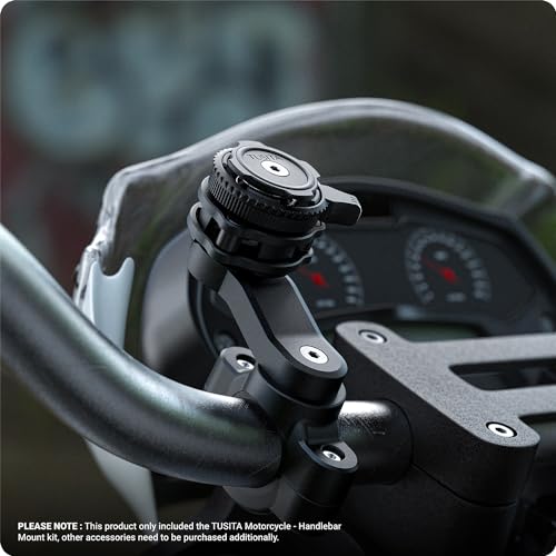 TUSITA Motorcycle Phone Mount Compatible with Quad Lock Smart Phone Case, Black, Fits 22.2mm to 32mm handlebars - Image 4