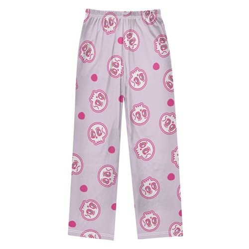 Cute Skull Boys Pants Boys Athletic Pants Long Pant for Boywith Pockets Wide-Leg Size 6-14Y2